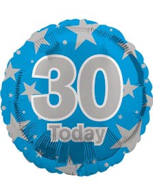 30 Today - Blå Folieballong 45 cm