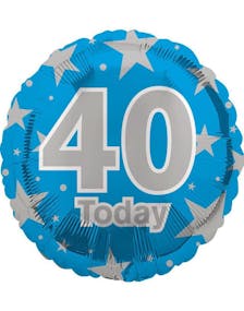 40 Today - Blå Folieballong 45 cm