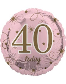 40 Today - Rosa Folieballong 45 cm