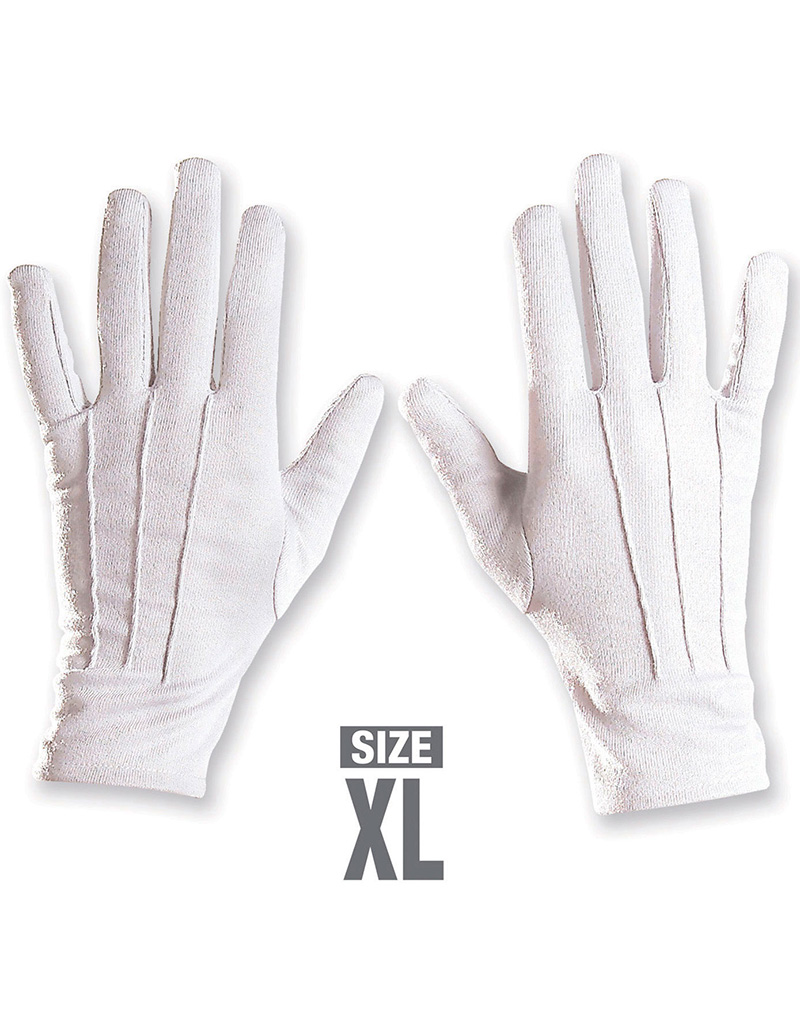 Heldækkende Hvide Handsker XL - Julemand - Kostumer efter Tema - Kostumer - KARNEVAL