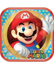 8 stk Fyrkantiga Papptallrikar 23x23 cm - Super Mario Party