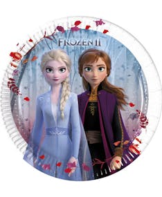8 stk Små Papptallrikar 20 cm - Frost 2 - Disney Frozen 2