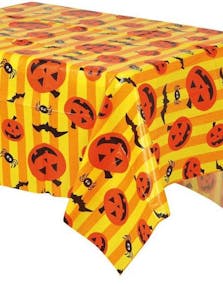 Gult og Orange Duk med Halloweenmotiver 132x177,8 cm