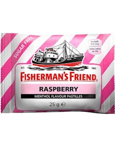 Sukkerfri Fisherman's Friend med Smak av Rasberry 25 g