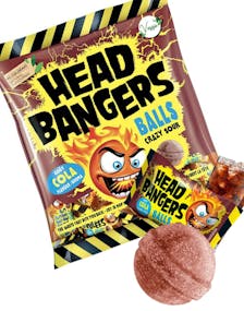 Head Bangers Balls Crazy Sour Cola - Kjempesure Sukkertøykuler med Colasmak 135 gram