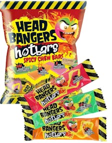 Head Bangers Hot Bars - Spicy Karameller med Forskjellige Fruktsmaker 180 gram