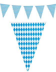 10 Meter Rutete Blå og Hvit Oktoberfest Banner- Beer Party