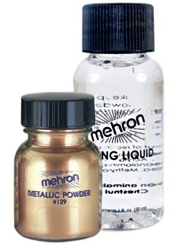 Metallic Powder with Mixing Liquid - 30ml/5gr Mehron Gold Metallic Pul