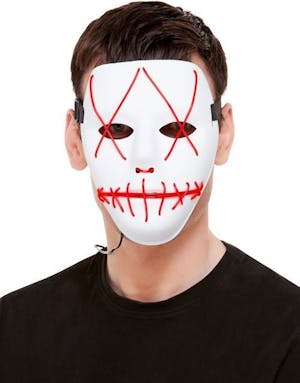 The Purge Hvid Maske med Rødt - Diverse Masker - Masker - KARNEVAL