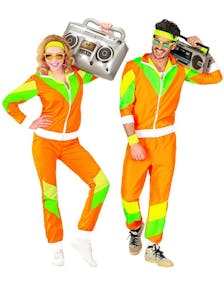 Neon Orange 80-talls Grilldress / Treningsdress Unisex Kostyme
