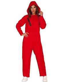 Rød Fange Jumpsuit-Kostyme til Dame