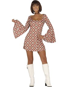 70'S Disco Girl Rutete Kostymekjole