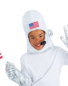 Amerikansk Astronaut Kostymesett med Hatt, Hansker og Flagg