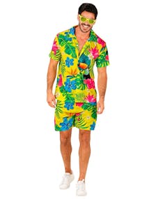 Tropisk Gul Hawaii Skjorte og Bukse