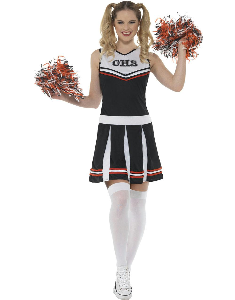 Cheerleader i og Hvidt med Pom - Cheerleader - Sport - efter Tema - Kostumer - KARNEVAL