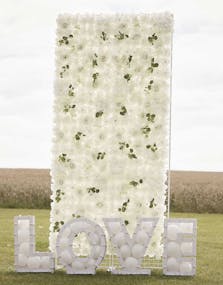 Blomsterplate med Hvite Blomster 60x40cm