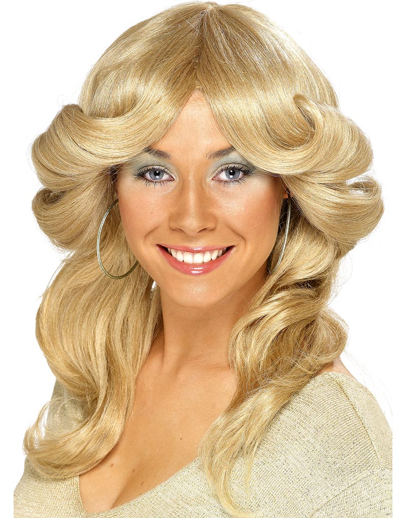 Blond 70'er ABBA Inspireret Agnetha Disko Paryk med Bølger - Blonde Parykker Parykker efter Farve - Karneval- & Partyparykker - Parykker - KARNEVAL