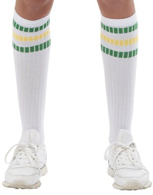 trug Rede gå ind Høje Hvide Sokker med Grønne og Gule Striber - Cheerleader - Sport -  Kostumer efter Tema - Kostumer - KARNEVAL