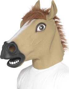 Hestehode med Hår - Latex Maske 