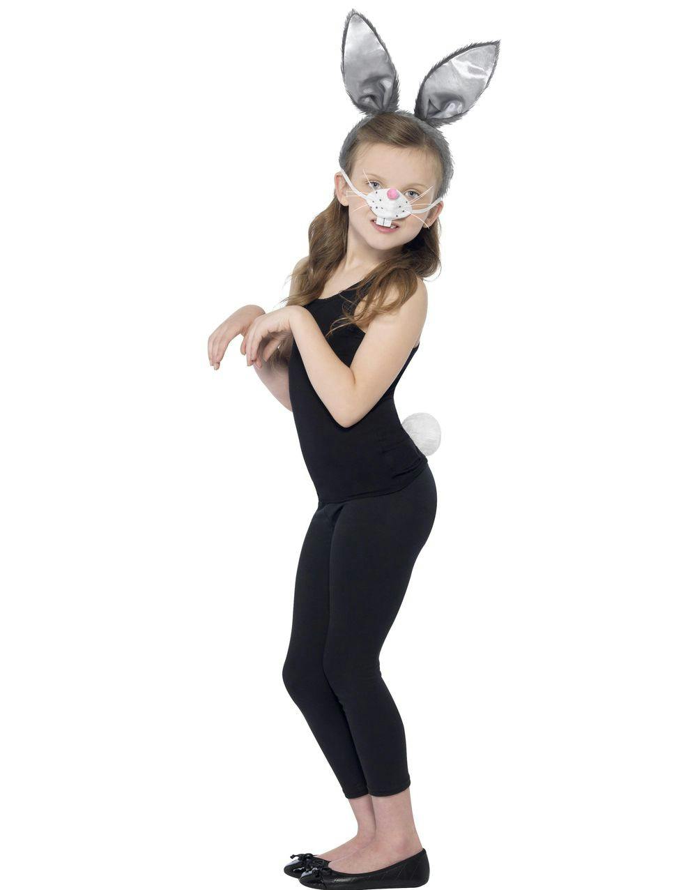 Kanin Kostumesæt til med Ører, Næse og Hale - Kaniner - Dyrekostumer Kostumer efter Tema - Kostumer - KARNEVAL