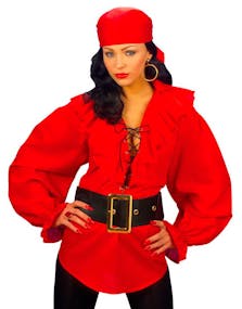 Rød Pirat Kostyme Bluse