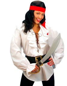 Hvit Pirat Kostyme Bluse