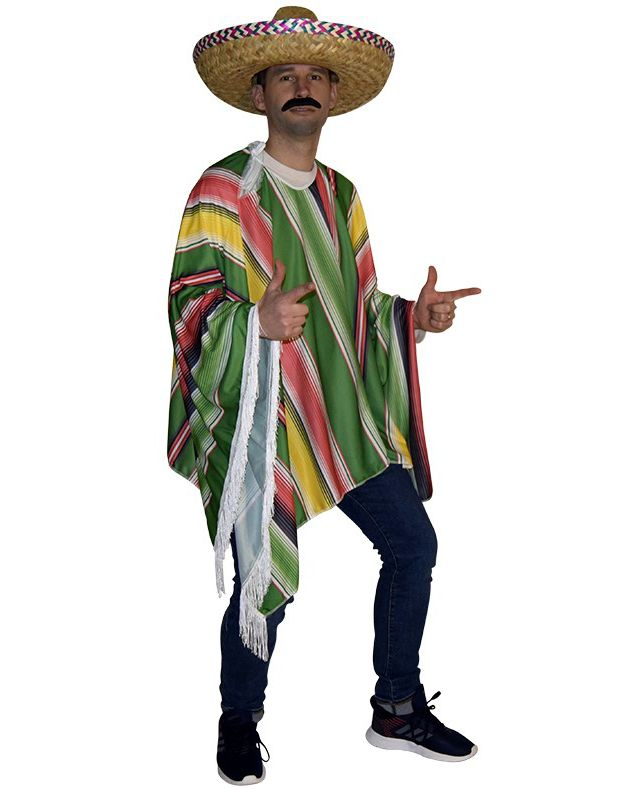 Gul Rød & Grøn Mexicaner Poncho - Mexico - Andre Temaer - Kostumer efter Tema - Kostumer -