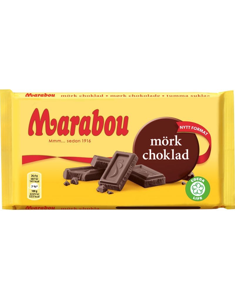bølge bjerg Manifest Marabou Mørk Plade Mælkechokolade 185 gram - Se Alle Vores Slik - Slik og  Chokolade - SLIK