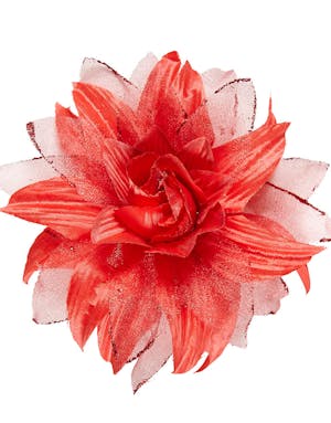 Hårklype med Elegant Rød Blomst og Glitter