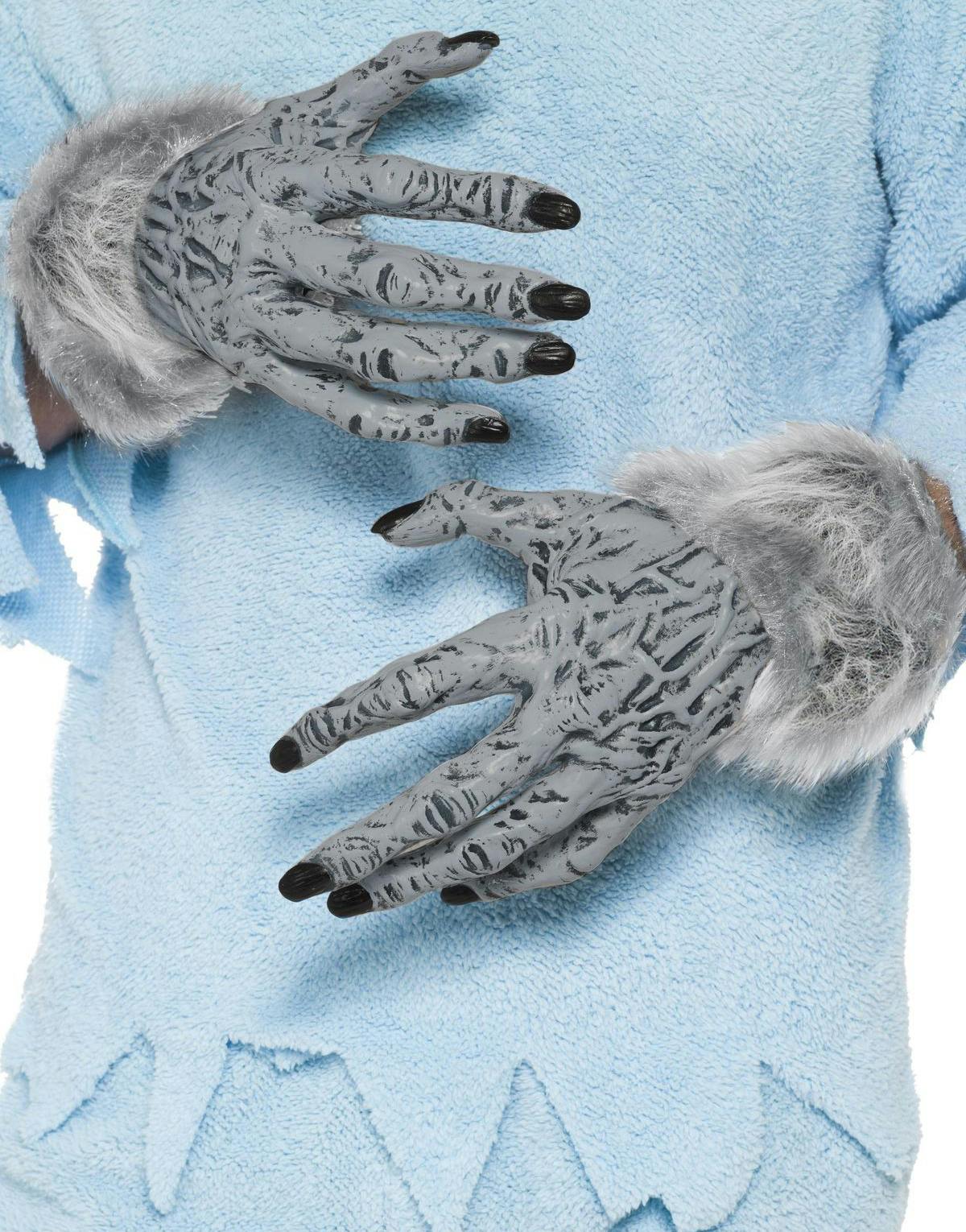 Grå Varulv Handsker i Latex med Imiterret Ulve - Dyrekostumer - Kostumer efter Tema - Kostumer -