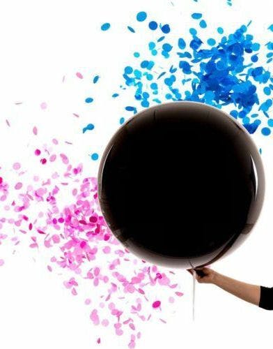 Svart Gender Reveal Ballong Med Konfetti 40 Cm Enfärgade Ballonger Ballonger 1221