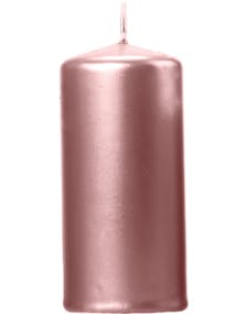 6 stk Metalliskt Rose Guldfärgade Blockljus 12x6 cm
