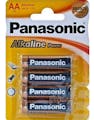 4 stk Panasonic AA Alkaline Batterier