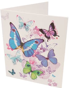 Dubbelt Minikort med Fjärilar