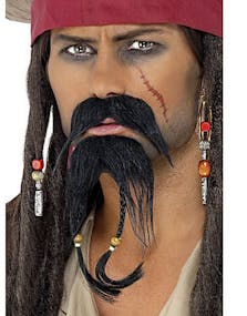 Caribian pirate-set med skägg och mustasch Lösskägg