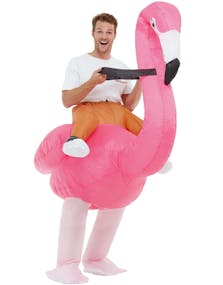 Uppblåsbar Flamingo Ride on Dräkt