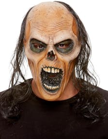 Zombie Latexmaske med Brunt Hår