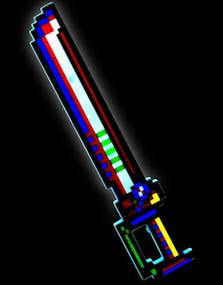 Pixel Sverd med LED Lys - 55 cm