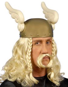 Blond Asterix/Vikingperuk med Mustasch