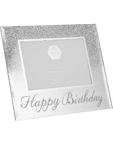 Happy Birthday - Silverfärgad Bildram med Glitter 21x17 cm