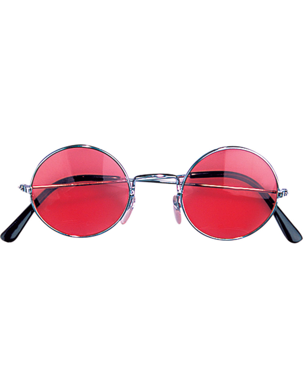 Sølvfarvede Briller med Rødt Glas - Disco - Kostumer efter Tema Kostumer KARNEVAL