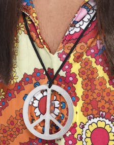 Sølvfarget Hippie Peace Kostymesmykke