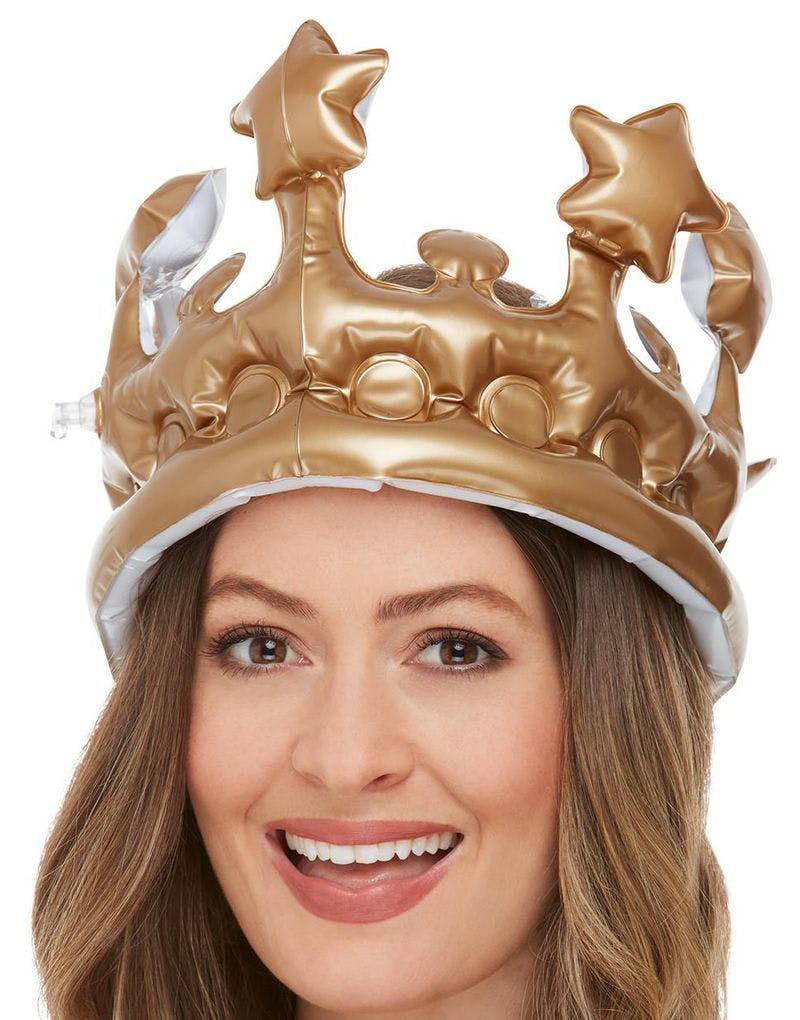 Oppustelig Guldfarvet Krone 32 Cm Prinsesser And Dronninger Kostumer Efter Tema Kostumer 5075