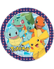 8 stk Papptallerkener 23 cm - Pokémon Fest