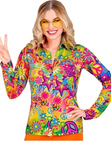 Groovy Hippie Kostymeskjorte til Dame