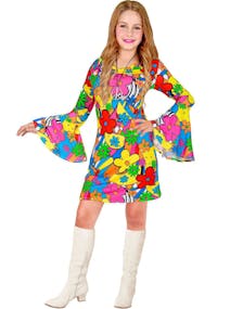 Fargerikt Hippie Kostymekjole til Jente