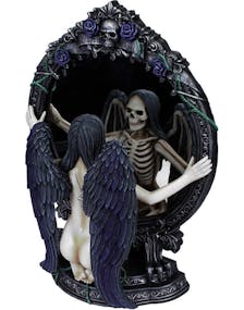 Fate Reflection - Änglafigur med Skelett Spegelbild 33 cm