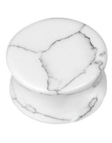 Cracked Howlite White Stone - Piercing Plugg