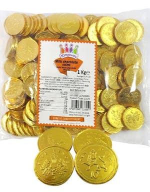Tigge Barnlig Opgive 1 kg Chokolade Piratmønter ca 140 stk - Halloweenfavoritter - Slik og  Chokolade - SLIK