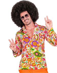 60's Blomstrete Hippie Kostymeskjorte til Herre